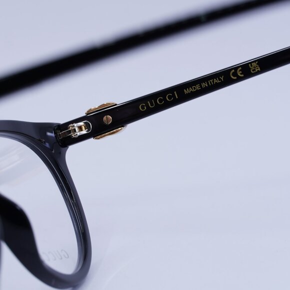 Gucci GG1074O 004 Eyeglasses Shiny Black 53mm Cat Eye Frame - Picture 7 of 10